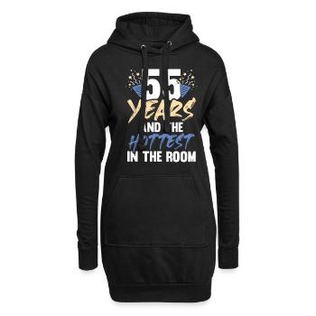 55 jahre geburtstag - Hoodie-Kleid - Schwarz - Vorne