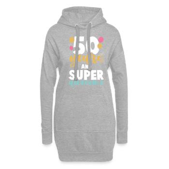 50 ans d’anniversaire - Sweat-shirt à capuche long Femme - gris chiné - Devant