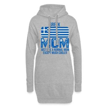 Greek Mom drapeau grec pour la fête des Mères - Sweat-shirt à capuche long Femme - gris chiné - Devant