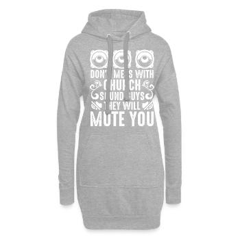 Église Son Homme Audio Ingénieur technique chrétien - Sweat-shirt à capuche long Femme - gris chiné - Devant