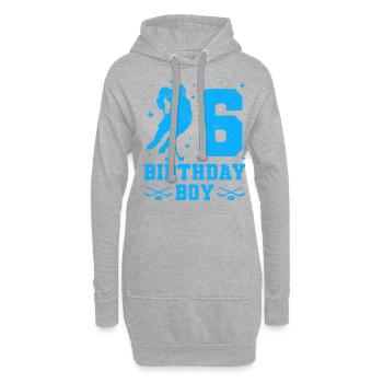 6ème anniversaire jeunes hockey enfants 6 fête - Sweat-shirt à capuche long Femme - gris chiné - Devant