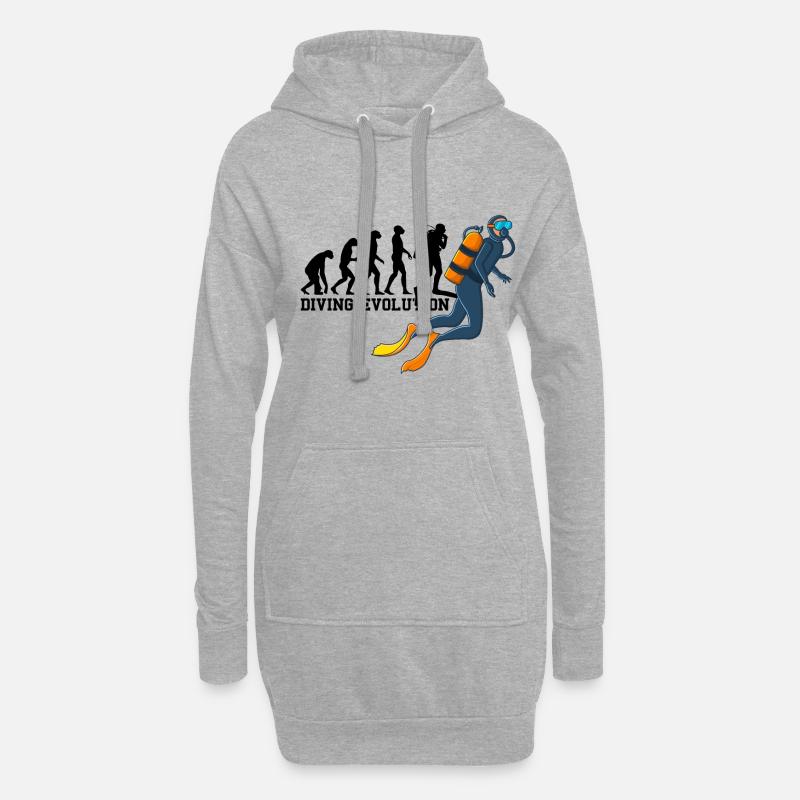 Plongée Évolution Plongée Plongeur Instructeur de plongée - Sweat-shirt à capuche long Femme - gris chiné