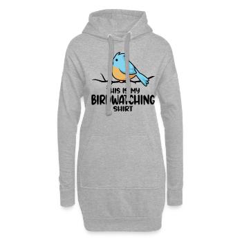 Vögel beobachten Orinthologe Birdwatching Geschenk - Hoodie-Kleid - Grau meliert - Vorne