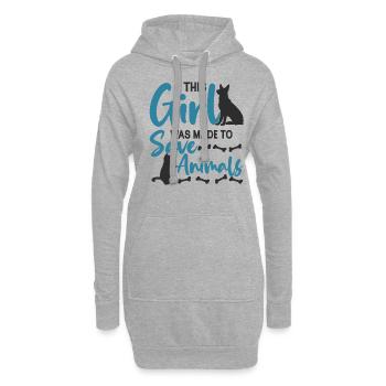 Vet Tech Tierschutz Veterinärmedizin - Hoodie-Kleid - Grau meliert - Vorne