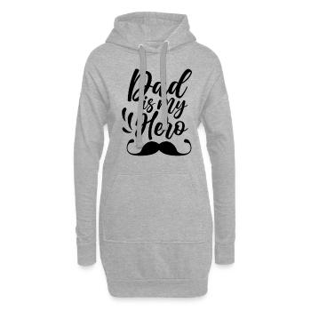 Papa est mon héros Père Père Père - Sweat-shirt à capuche long Femme - gris chiné - Devant