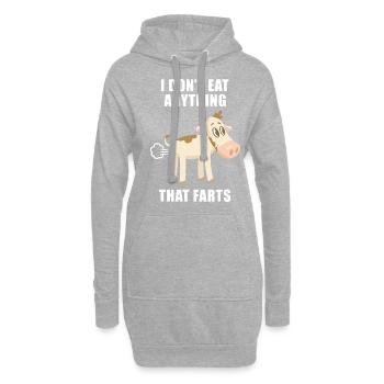 Végétarien drôle Végétalien doux cochon - Sweat-shirt à capuche long Femme - gris chiné - Devant