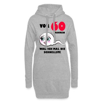 60 Geburtstag Frauen 1961 Jahrgang 60. Jubiläum - Hoodie-Kleid - Grau meliert - Vorne