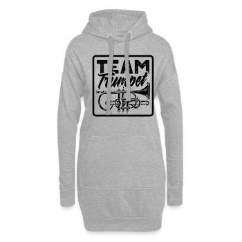 Trompette de l’équipe trompette musiciens trompettes - Sweat-shirt à capuche long Femme - gris chiné - Devant