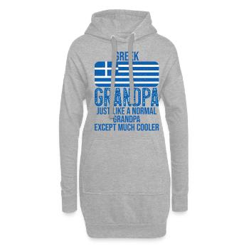 Greek Grandpa drapeau grec pour la fête des pères - Sweat-shirt à capuche long Femme - gris chiné - Devant