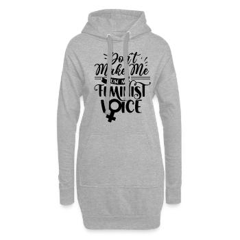Voix féministe Féministe Féministe - Sweat-shirt à capuche long Femme - gris chiné - Devant
