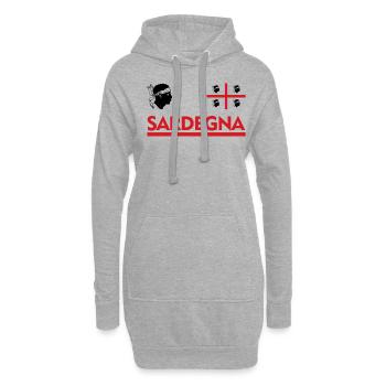 Sardinien Sardegna Kopf Sardinia - Hoodie-Kleid - Grau meliert - Vorne