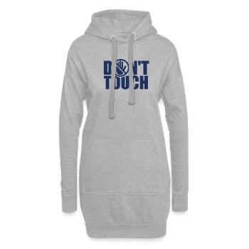 Nicht anfassen Berühren Finger Stop Hände Weg - Hoodie-Kleid - Grau meliert - Vorne