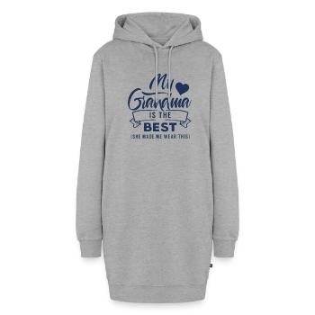 Meine Oma ist die Beste Omi Großmutter Großmama - Hoodie-Kleid - Grau meliert - Vorne
