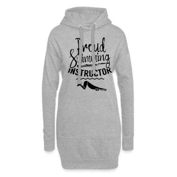 Stolzer Schwimmlehrer Coach Schwimmtrainer - Hoodie-Kleid - Grau meliert - Vorne