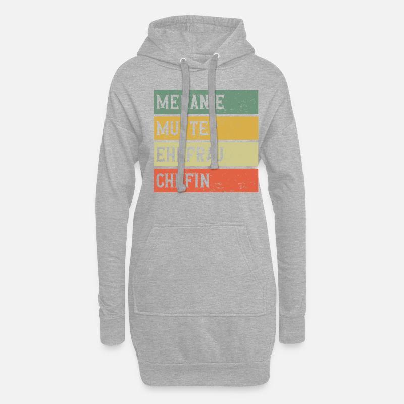 Melanie Mutter Ehefrau Chefin - Hoodie-Kleid - Grau meliert