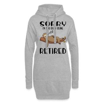 Faultier Rente Ruhestand Rentner Rentnerin - Hoodie-Kleid - Grau meliert - Vorne