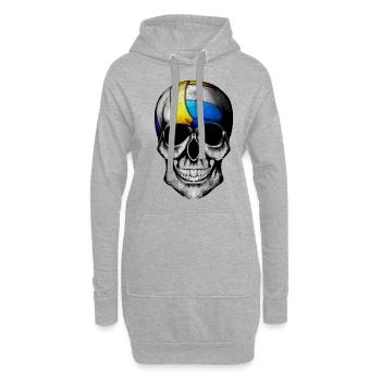 Funny Halloween Volleyball Skull Pumpkin Costume F - Sweat-shirt à capuche long Femme - gris chiné - Devant