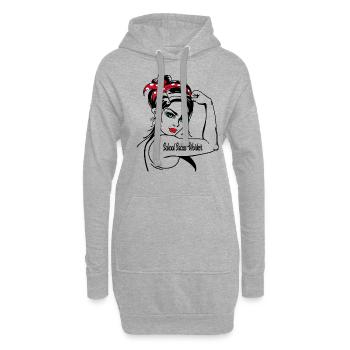 Female School Social Worker Rosie The Riveter - Hoodie-Kleid - Grau meliert - Vorne