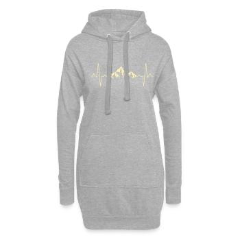 Wandern Berge Herzschlag - Hoodie-Kleid - Grau meliert - Vorne