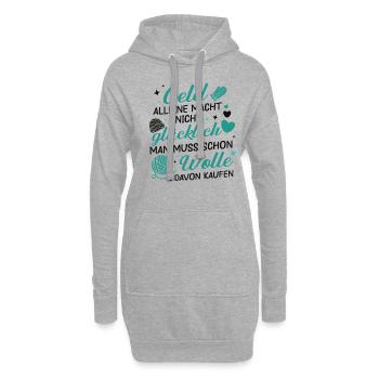Humorvoller Stricknadel Spruch, Häkeln Geschenk - Hoodie-Kleid - Grau meliert - Vorne