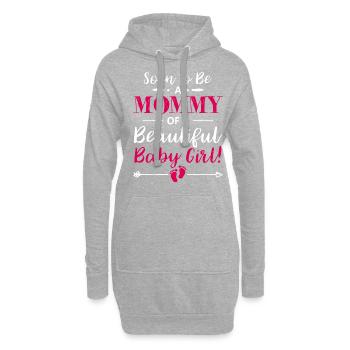 Soon To Be A Mommy Of a Baby Girl Funny Expecting - Hoodie-Kleid - Grau meliert - Vorne