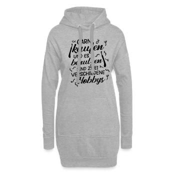 Perfekter Strickwolle Spruch, Großmütter Geschenk - Hoodie-Kleid - Grau meliert - Vorne