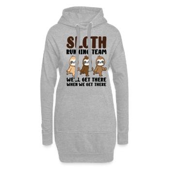 L’équipe de course paresseux nous y arriverons quand nous y arriverons - Sweat-shirt à capuche long Femme - gris chiné - Devant