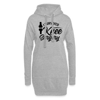 Ich Habe Eine Knieoperation Überlebt OP Knie - Hoodie-Kleid - Grau meliert - Vorne