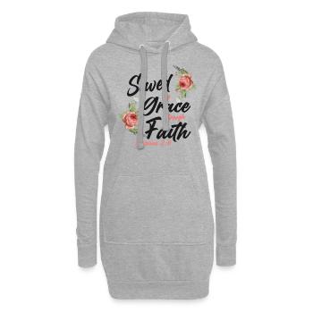 Christian Bible Verse Quote Rose - Hoodie-Kleid - Grau meliert - Vorne