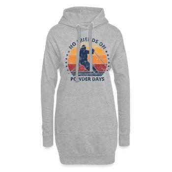 Skieur disant Pas d’amis dans la poudreuse - Sweat-shirt à capuche long Femme - gris chiné - Devant