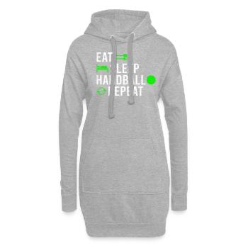 Eat Sleep Handball Repeat - Hoodie-Kleid - Grau meliert - Vorne