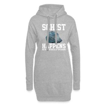schist happens, geologist - Hoodie-Kleid - Grau meliert - Vorne