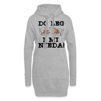 Dackel Bayrisch Do Leg I Mi Nieda - Hoodie-Kleid - Grau meliert - Vorne