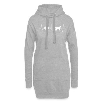 Battement de cœur de chat - Sweat-shirt à capuche long Femme - gris chiné - Devant