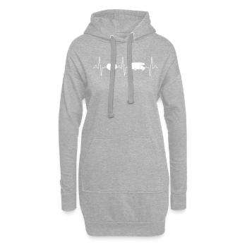 Camping camping-car Heartbeat - Sweat-shirt à capuche long Femme - gris chiné - Devant