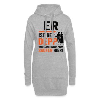 Junggesellenabschied Männer Geschenk lustig - Hoodie-Kleid - Grau meliert - Vorne