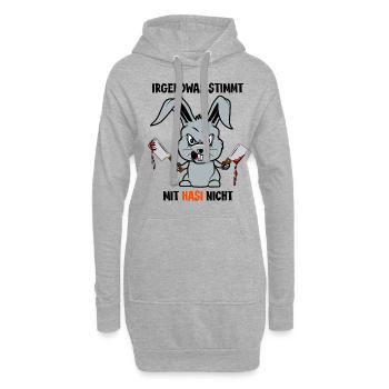 Halloween 2021 Monster verrückter Hase Sarkasmus - Hoodie-Kleid - Grau meliert - Vorne