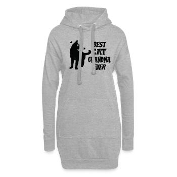 Meilleur chat Grand-mère jamais Grand-mère aime les chats - Sweat-shirt à capuche long Femme - gris chiné - Devant