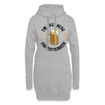 Ich Bin Nur Hier Für Butterbier Biertrinker - Hoodie-Kleid - Grau meliert - Vorne