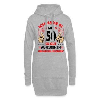 50 Geburtstag 50. Ehrentag Club der alten Säcke 50 - Hoodie-Kleid - Grau meliert - Vorne
