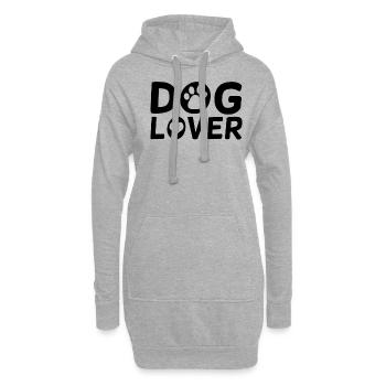Amoureux des chiens - Sweat-shirt à capuche long Femme - gris chiné - Devant