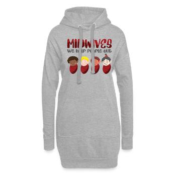 Midwives We Help People Out Geburtshilfe Hebamme - Hoodie-Kleid - Grau meliert - Vorne
