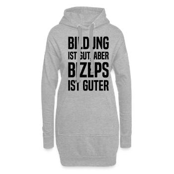 Bildung Ist Gut Aber Bizeps Ist Guter Workout Fitn - Hoodie-Kleid - Grau meliert - Vorne