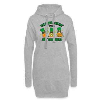 Shamrockin avec mes Gnomies Patricks Day - Sweat-shirt à capuche long Femme - gris chiné - Devant