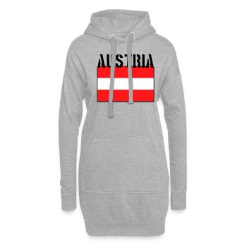Drapeau de l’Autriche - Sweat-shirt à capuche long Femme - gris chiné - Devant