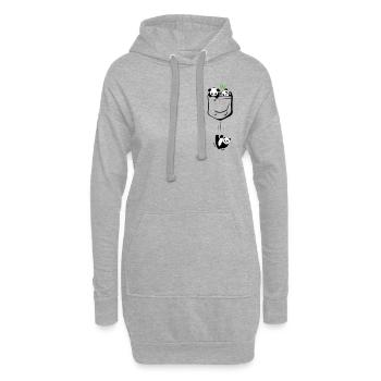 Kawaii Mignon Ours Panda Animal En Poche - Sweat-shirt à capuche long Femme - gris chiné - Devant