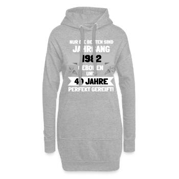 Die Besten sind Baujahr 1982 und 40 - Hoodie-Kleid - Grau meliert - Vorne