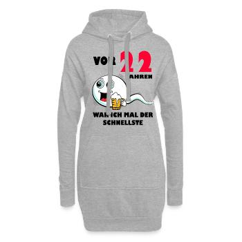 22. Geburtstag lustig 22.Ehrentag 22. Jubiläum - Hoodie-Kleid - Grau meliert - Vorne