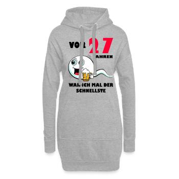 27. Geburtstag lustig 27.Ehrentag 27. Jubiläum - Hoodie-Kleid - Grau meliert - Vorne