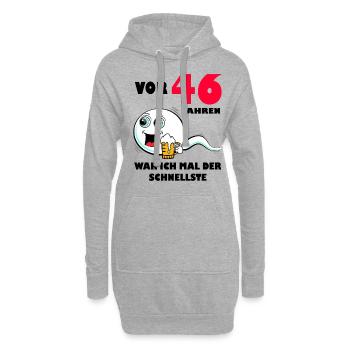 46. Geburtstag lustig 46.Ehrentag 46. Jubiläum - Hoodie-Kleid - Grau meliert - Vorne
